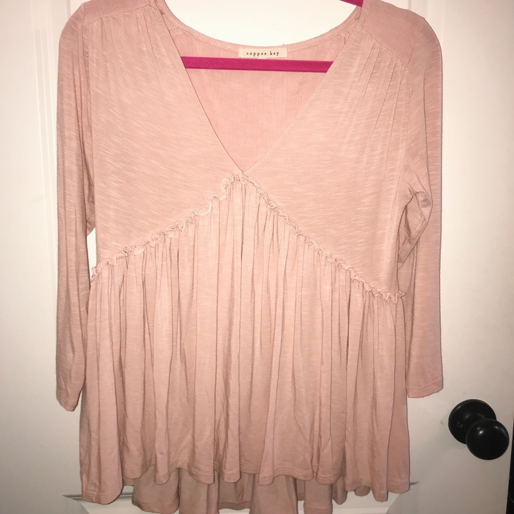 Pink v-neck top